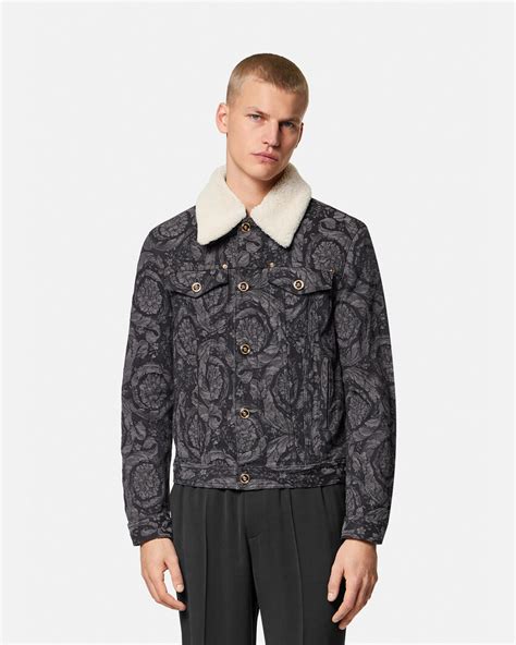 versace baroque print denim jacket|versace barocco online shop.